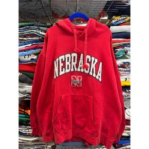 Heisman by Reebok Nebraska Cornhuskers Hoodie Red Mens XL 28x31 Vintage Style
